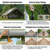 Tente Gonflable Ridge 12 m² Toutes Saisons, Tissu Oxford Imperméable 3000 mm, Structure à Chambres d'Air, Installation Facile, Grande Tente Familiale pour Camping en Plein Air
