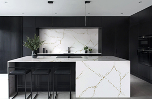TMZ OEM/ODM Berkshire Brass <b>Artificial</b> <b>Stone</b> Quartz Slabs Gold Veins White Polished Surface 5113 Modern Design Style Hotel - Product Image 5