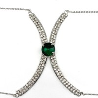 Collier chaîne Sexy pour femmes, élégant, en strass, cristal, croisé, chaîne ventre, accessoires pour Bikini, été, 0762