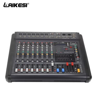 LAIKESI Console de mixage audio MP3 professionnelle avec 2 groupes de contrôle DJ, <span class=keywords><strong>amplificateur</strong></span> métallique 8 canaux, rouge + noir, 16 effets DSP - Product Image 2