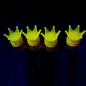 Tapas de válvula Crown Glow In The Dark para neumáticos sin cámara de coche y motocicleta, de caucho, con boquilla americana, amarillo y rojo - Product Image 3