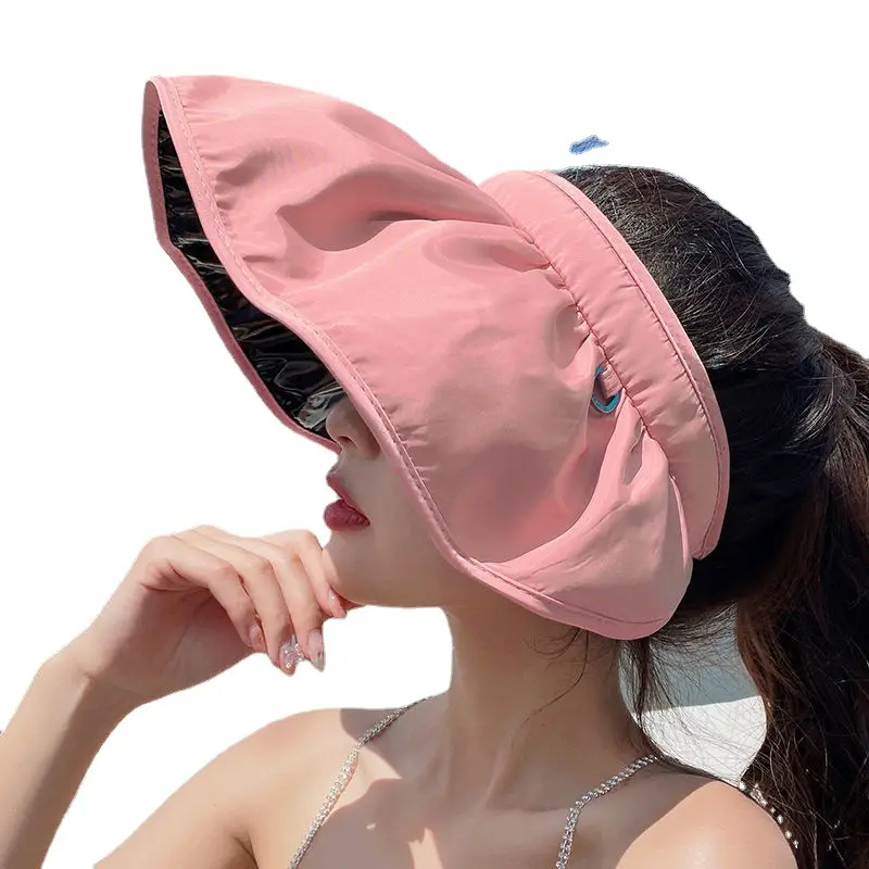 Custom Logo Outdoor Sun Protection Hat Women Anti-Uv Summer Headband Empty Top Sun Hat Face-Covering Shell Hat