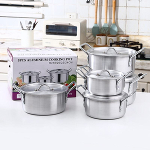 Offre Spéciale – Batterie de Cuisine Complète en Alliage d'Aluminium pour la Maison – 5 Pièces (<span class=keywords><strong>16cm</strong></span>, 18cm, 20cm, 22cm, 24cm) – Ensemble de Casseroles et Ustensiles de Cuisine - Product Image 2