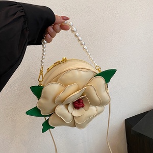 Bolso de Hombro Portátil de PU con Lentejuelas en Forma de Flor Redonda Pequeña, Estilo Lujo Ligero y Creativo para Mujer, con Cierre de Cremallera - Product Image 4