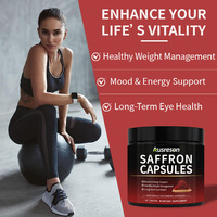 Capsules d'extrait de safran VitaSpring OEM, compléments alimentaires à base de plantes, soutien immunitaire, sommeil, HALAL, étiquette privée, capsules de safran naturelles