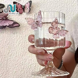 Copa de <span class=keywords><strong>Vino</strong></span> con Base, Estilo Nórdico, Adornada con Mariposas Coloridas, para Uso Doméstico - Product Image 1