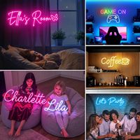 Letreros de Neón LED Acrílicos Personalizables con Nombre para Bodas, Cumpleaños, Negocios, Decoración de Paredes de Tiendas y Dormitorios