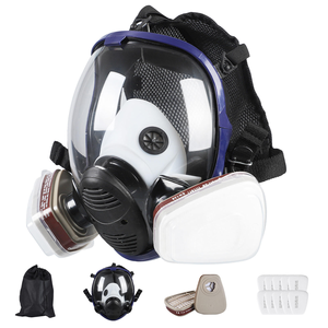 Masque respiratoire intégral TPE avec cartouches filtrantes pour vapeurs organiques, protection contre la poussière et les produits chimiques, réutilisable, usage industriel, 3 couches, lavable - Product Image 2