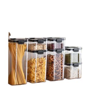 Hot Selling 5 Pieces Airtight Food Storage Container Set Dry Goods Pantry Organization Plastic clear kitchen food box
