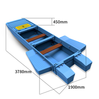 Réservoirs flottants modulaires en PE pour toit de voiture, trois places, épaissis, robustes, écologiques, recyclables, extra larges pour l'entretien des panneaux photovoltaïques