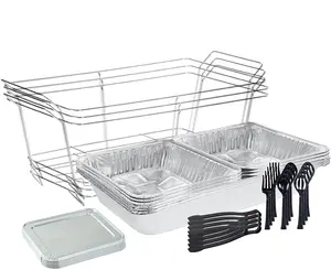Party Event Serving Kit Buffet Food Warmer Wire Rack Serving Trays Disposable Chafing Dish