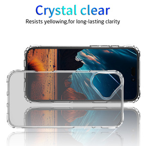 Rõ ràng cứng Acrylic trường hợp điện thoại cho <span class=keywords><strong>Iphone</strong></span> 17 16e 15 14 cộng với 17 không khí 13 12 11 Pro mềm Bumper Chống sốc Armor Bìa Shell - Product Image 2