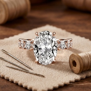 Elegante Anillo de Compromiso de Oro de 18K con Moissanita de Corte Ovalado de 3CT, Solitario con Halo Oculto, Joyería para Mujer - Product Image 1