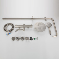 10 ans de garantie pluie thermostatique système de douche de salle de bain mitigeurs en acier inoxydable ensemble de douche brossé robinets de douche de bain
