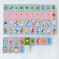 Juego de Fichas de Mahjong Americano de 4 Capas de Acrílico Grabado con Diseño de Ginkgo Verde de 160 Piezas, Personalizado al por Mayor (Solo Fichas)
