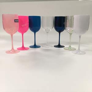 Fabricación al por Mayor de Copas de Vino de Plástico de Alta Calidad, Simples, Bonitas y Grandes, de 16 oz y 480 ml, Estilo Francés Acanalado para Champán - Product Image 2