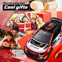 Coche de Derrape RC a Escala 1/24, 4WD, 2.4GHz, 2 Velocidades, Luces LED Controlables, Carcasa de ABS, Neumáticos Reemplazables, Cable USB, Juguete para Niños, Regalo