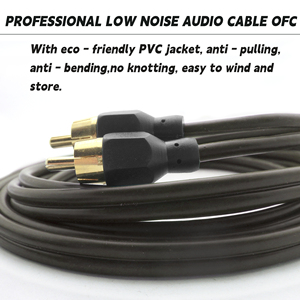 OEM High End Fidelity <span class=keywords><strong>Hifi</strong></span> 2 RCA Cable de <span class=keywords><strong>audio</strong></span> con chaqueta de PVC cobre desnudo chapado en oro 2RCA AV para altavoces ordenador y HDTV - Product Image 6