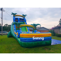 Château gonflable personnalisé de 15 pieds, 20 pieds, 30 pieds, grand toboggan aquatique gonflable géant d'extérieur pas cher avec piscine pour adultes et enfants