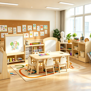 Ensemble de meubles d'angle en <span class=keywords><strong>bois</strong></span> pour la peinture artistique des enfants Chiquitos, armoire de rangement pour la peinture de la maternelle, établi d'artisanat <span class=keywords><strong>Montessori</strong></span> pour enfants - Product Image 1