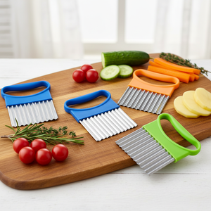 Couteau à découper les pommes de terre manuel multifonctionnel pour la maison, lame ondulée dentelée, outil de cuisine - Product Image 1