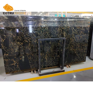 Mármol Negro Portoro <span class=keywords><strong>Afgano</strong></span> Natural al por Mayor, con Diseño de Flores Doradas, Pulido, Tamaño Personalizado, Losa Grande para Piso, Pared, Sala de Estar, Escaleras - Product Image 2