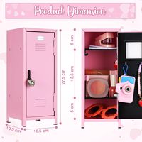 Chambre à coucher Bureau à domicile École Mini Casiers armoire 10.8 pouces Enfants Petite armoire de rangement avec serrure et 2 clés Casier