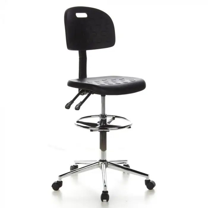 TWINCO-silla antiestática de cuero sintético para taller electrónico, asiento de alta calidad, color negro, ESD