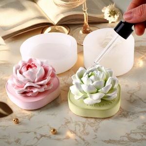 Jasmine Flower Silicone <b>Mold</b> For <b>Candle</b> Making Diy Cake Decoration <b>Mold</b> Customizable Shape Transparent White - Product Image 4