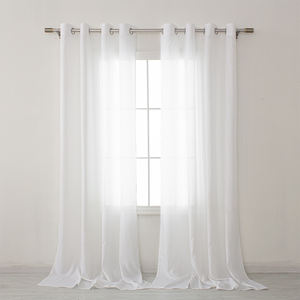 Venta al por mayor ligero blanco transparente sala de estar decoración transparente tul cortinas - Product Image 1