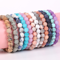 Bracelet extensible en pierres naturelles mates de 8 mm, bracelet élastique en pierres précieuses givrées pour la guérison, vente en gros