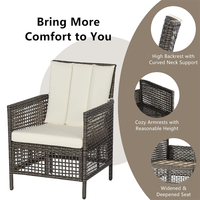 Ensemble de chaises de patio en rotin, canapé bistro en osier et fauteuils avec table d'appoint pour jardin et balcon (vente en gros)