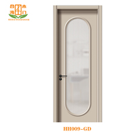 Pintu kaca berbingkai desain Modern dapat disesuaikan untuk ruang tamu kamar tidur & dapur tahan air bahan kayu Solid penggunaan Interior