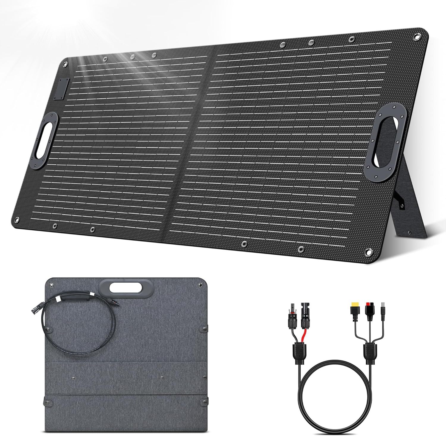 AISmartlink <strong>100W</strong> <strong>Portable</strong> <strong>Solar</strong> <strong>Panel</strong>, Foldable <strong>Solar</strong> <strong>Panel</strong> Charger with Adjustable Kickstand,23.7% High Efficiency