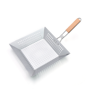 Cesta para Asar de Lujo, Cesta para Asar de Acero Inoxidable con Mango de Madera, Accesorio de Cocina Duradero para Barbacoa, para Parrillas de Carbón y Gas - Product Image 4