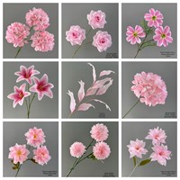 Hochwertige 3D-gedruckte Seidenblumen in Rosa-Tönen – Simulationsdekoration für Hochzeitskapellen, Decken, Gangführungen und Outdoor-Fotografie-Requisiten