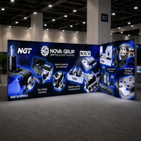 Stand d'exposition modulaire en profilé aluminium de 8 m (26 pi) avec éclairage LED, espace de rangement et porte, pour bannières de salon professionnel