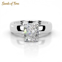 Bague moderne en argent 925 avec moissanite ovale de trois carats, profil solitaire, production OEM pour femmes