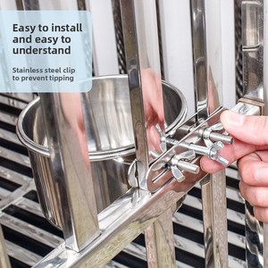 Tigela Suspensa de Aço Inoxidável para Cães e Gatos, Anti-Tombamento, Redonda, para Cães Grandes e Pequenos Animais de Estimação - Product Image 4