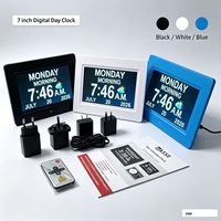 Reloj Electrónico Moderno ZKM CK-070-STD de 7 Pulgadas con Reproducción de Video (MP4/AVI) y MP3, Resolución 1024x600, Alimentación CA, Compatible con Múltiples Idiomas
