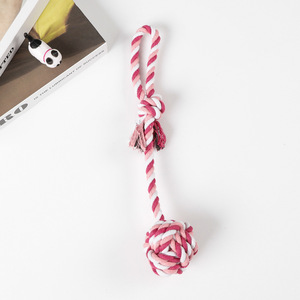 Pet Rope Ball Toy Chew Resistant Dental <b>Dog</b> Toy Medium Size <b>Pull</b> <b>Along</b> Knot Toy For Puppies - Product Image 2