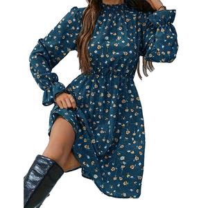 Vestidos de Mujer al por Mayor, Personalizados, OEM, de Alta Calidad, Moda de Primavera y Otoño, Estampado Floral, Manga Larga, Mini Vestidos - Product Image 2