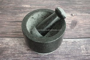 Bols de broyage à Double face en pierre de granit naturel, ensemble de mortier et de pilons - Product Image 6
