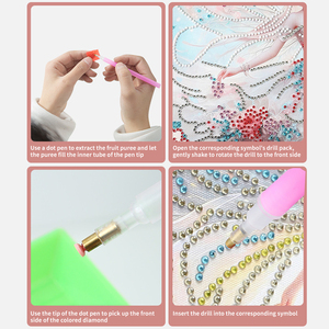 Kits d'art de peinture au <span class=keywords><strong>diamant</strong></span> faits main Panwenbo Princess DIY, kits de peinture au <span class=keywords><strong>diamant</strong></span> 5D avec cristaux et strass pour la décoration murale de la maison - Product Image 4