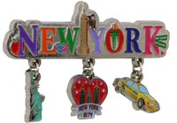 Nouvel autocollant magnétique décoratif pour réfrigérateur en métal, motifs New York, Washington, Los Angeles, Californie