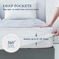 Protège-matelas de refroidissement Queen-Silencieux doux et moelleux Queen Size, surmatelas de refroidissement matelassé lavable