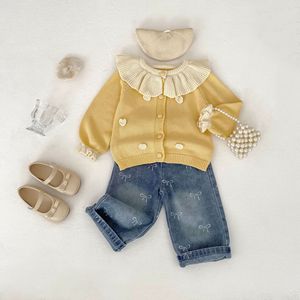 Engepapa Hiver Bébé Filles Tricot Cardigan Enfants Manches Longues Frills Manteau Enfants <span class=keywords><strong>Fille</strong></span> <span class=keywords><strong>Pull</strong></span> - Product Image 3