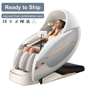 Weißer Übergroßer SL-<span class=keywords><strong>Track</strong></span>-4D-Ganzkörper-Knet-Schultermassagesessel mit Effekten - Product Image 1