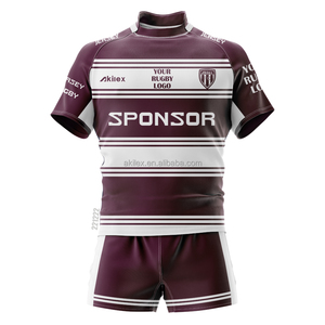 Maglia da Rugby Akilex maglia da calcio da <span class=keywords><strong>uomo</strong></span> abbigliamento da ginnastica pantaloncini da allenamento divise da calcio Design sublimato maglia da Super Rugby - Product Image 3