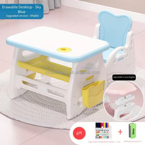 Table et chaises d'enfants VSUCH, table de salle à manger et d'étude de luxe pour enfants, en plastique coloré, sécuritaire, pour salon, maternelle, école préscolaire - Product Image 4